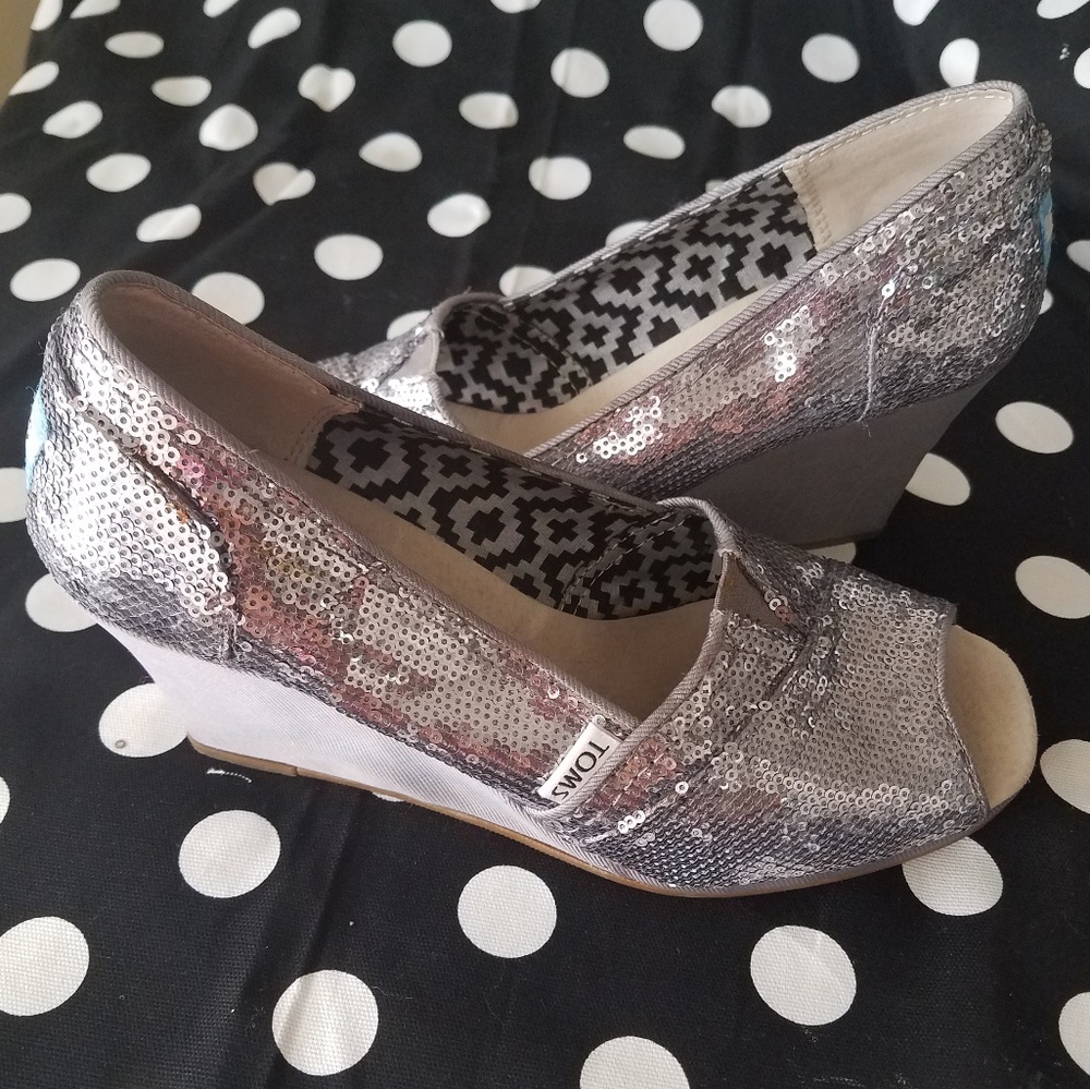 Toms sequin wedges